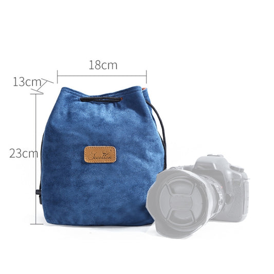 S.C.COTTON Liner Shockproof Digital Protection Portable SLR Lens Bag Micro Single Camera Bag Square Blue L by S.C.COTTON