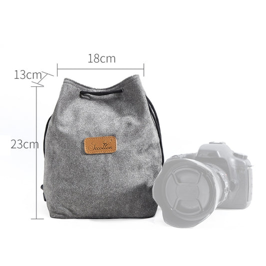 S.C.COTTON Liner Shockproof Digital Protection Portable SLR Lens Bag Micro Single Camera Bag Square Gray L by S.C.COTTON