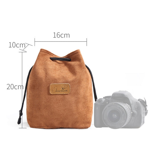 S.C.COTTON Liner Shockproof Digital Protection Portable SLR Lens Bag Micro Single Camera Bag Square Khaki M by S.C.COTTON