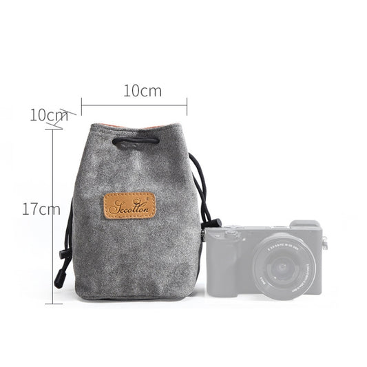 S.C.COTTON Liner Shockproof Digital Protection Portable SLR Lens Bag Micro Single Camera Bag Square Gray S by S.C.COTTON