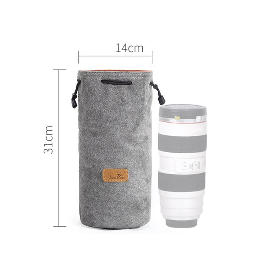 S.C.COTTON Liner Shockproof Digital Protection Portable SLR Lens Bag Micro Single Camera Bag Round Gray L by S.C.COTTON