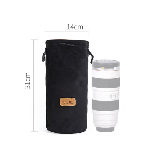 S.C.COTTON Liner Shockproof Digital Protection Portable SLR Lens Bag Micro Single Camera Bag Round Black L by S.C.COTTON