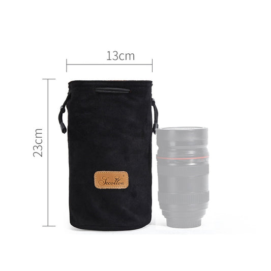 S.C.COTTON Liner Shockproof Digital Protection Portable SLR Lens Bag Micro Single Camera Bag Round Black M by S.C.COTTON