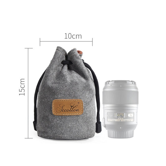 S.C.COTTON Liner Shockproof Digital Protection Portable SLR Lens Bag Micro Single Camera Bag Round Gray S by S.C.COTTON
