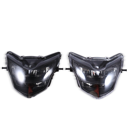 Motorcycle LED Retro Headlights LED Far Near Beam Lights For Yamaha LC135 V2-V6(Smoked Glass) by buy2fix