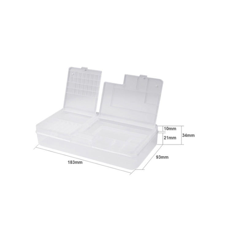 2 PCS Double-Layer Clamshell Mobile Phone Repair Parts Turnover Box Mobile Phone Disassembly Screw Component Storage Box by buy2fix