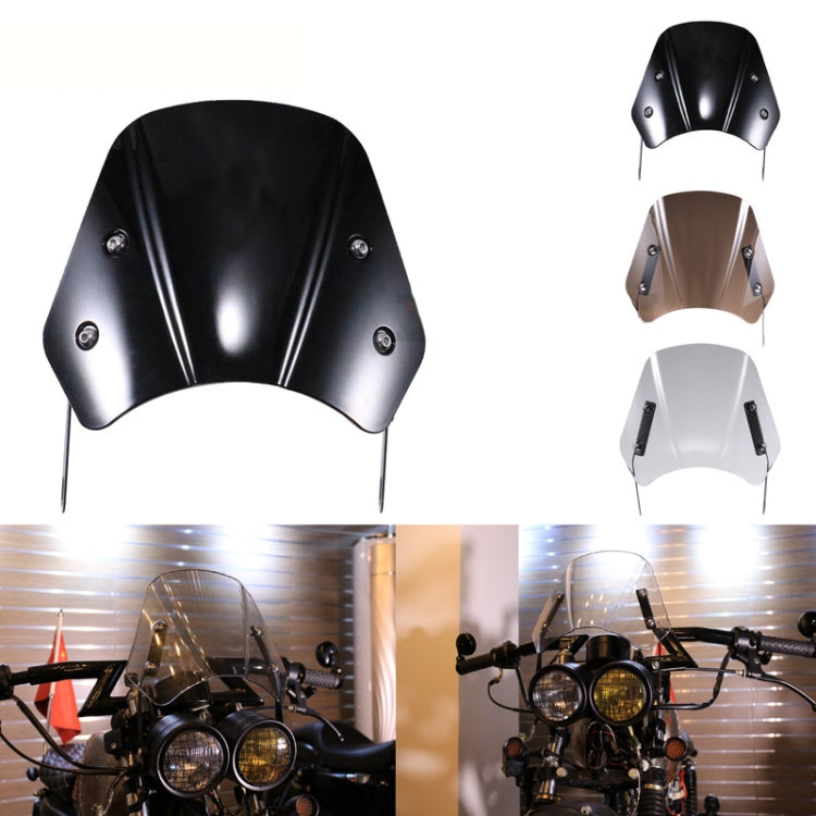 5-7 Inch Retro Motorcycle Windshield Universal Modified Windshield(Transparent) by buy2fix