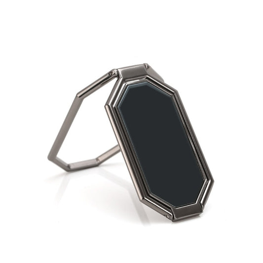 Folding And Sticking Zinc Alloy Mobile Phone Ring Holder Car Magnetic Ring Buckle(Cool Black) by buy2fix