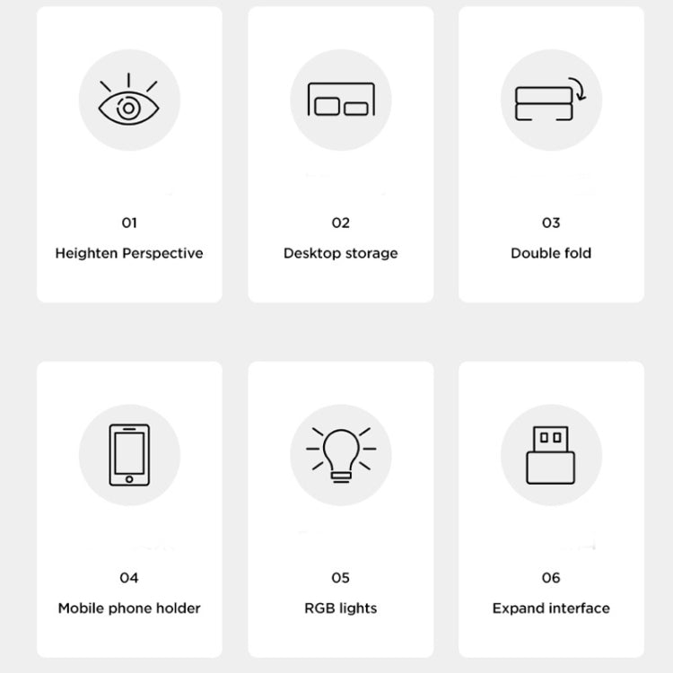 ICE COOREL T1 Monitor Increased Rack Foldable Laptop Stand With RGB Lighting & 4xUSB2.0 Expansion Interface(Moonlight White) by buy2fix