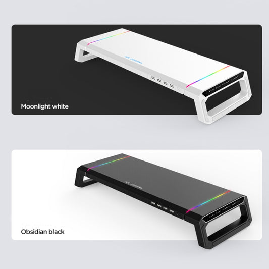 ICE COOREL T1 Monitor Increased Rack Foldable Laptop Stand With RGB Lighting & 4xUSB2.0 Expansion Interface(Moonlight White) by buy2fix