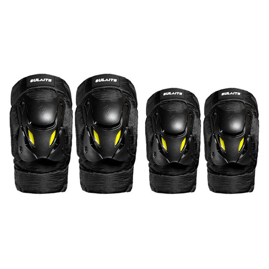 SULAITE Motorcycle Protector Rider Wind Warmth Protective Gear Riding Equipment, Colour: Black Knee Pads by SULAITE