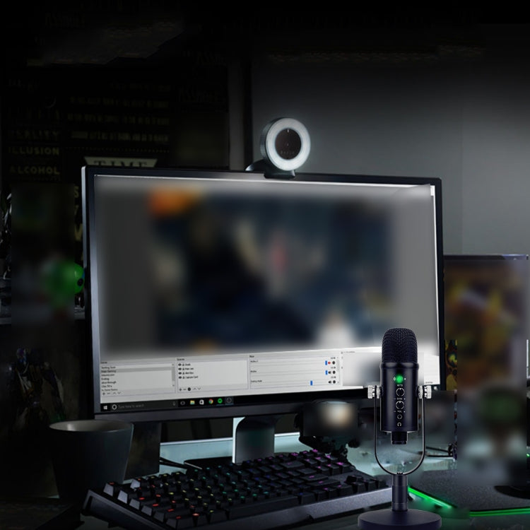 BM-86 USB Condenser Microphone Voice Recording Computer Microphone Live Broadcast Equipment Set, Specification: Cantilever Bracket Set by buy2fix