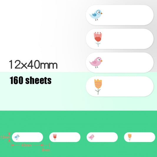 Thermal Label Paper Cosmetic Sticker Bottled Name Sticker For NIIMBOT D11 Printer, Size: Birds and Flowers by buy2fix