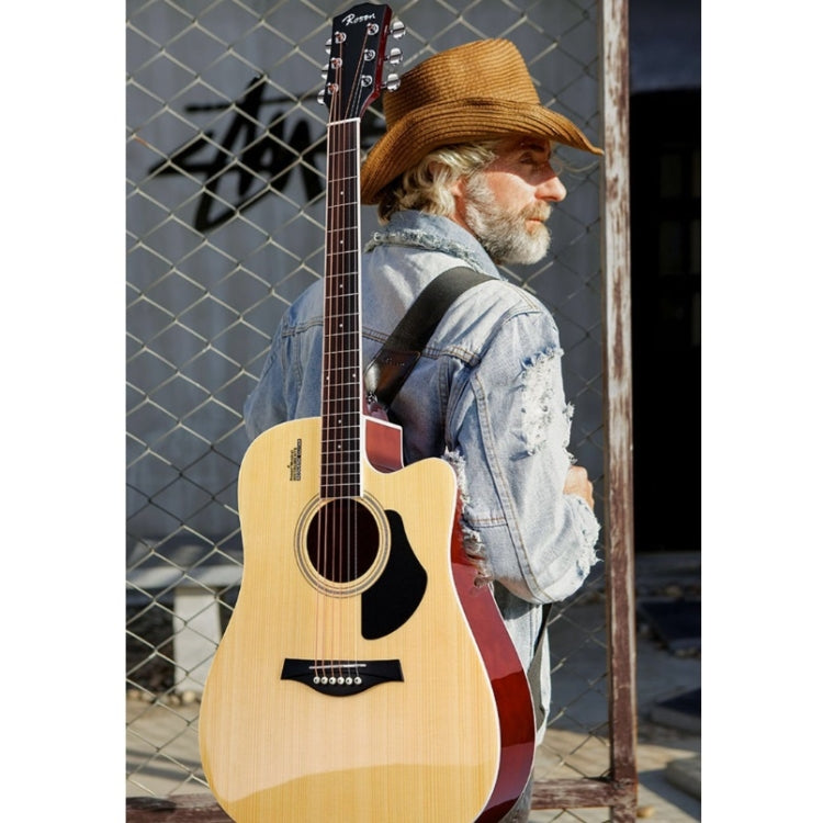 Folk Acoustic Guitar Beginner Training And Teaching Stringed Instruments, Colour: 41 Inch (Black) by buy2fix