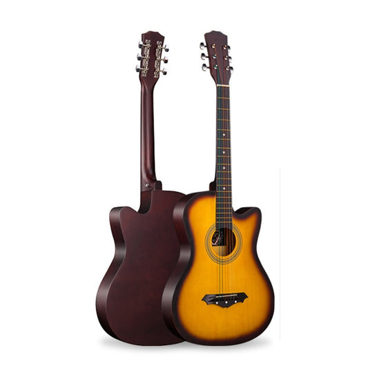 Folk Acoustic Guitar Beginner Training And Teaching Stringed Instruments, Colour: 41 Inch (Sunset Yellow) by buy2fix