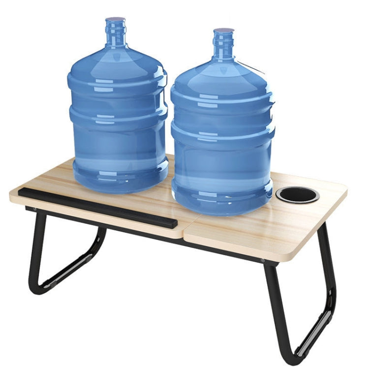 Bed Four-Speed Lifting Table Folding Laptop Desk Adjustable Dormitory Lazy Table with Cup Holder, Size: 55x32x25cm(Aurora White) by buy2fix