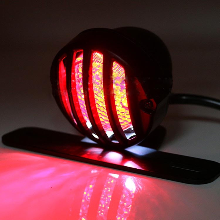 Universal Retro Waning Tail Light Motorcycle Modified Rear Tail Light Brake Light(Black) by buy2fix