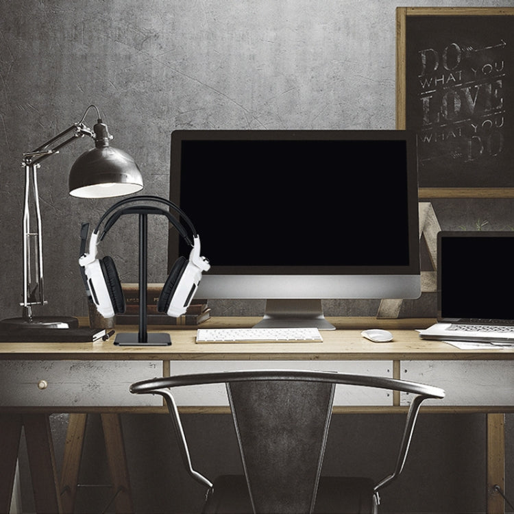 Headphone Holder Aluminum Alloy Internet Cafe Computer Headphone Stand Hanger Hook Display Shelf( D5 Black) by buy2fix