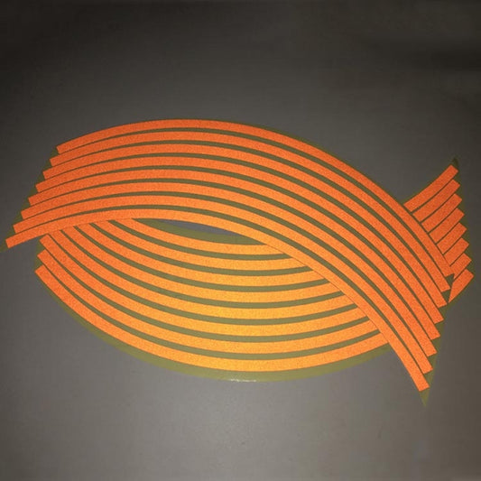 Motorcycle 18inch Wheel Stickers Modified Wheel Reflective Stickers(Orange) by buy2fix