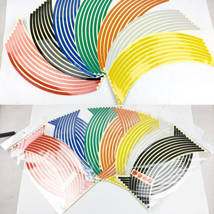 Motorcycle 18inch Wheel Stickers Modified Wheel Reflective Stickers(Black) by buy2fix
