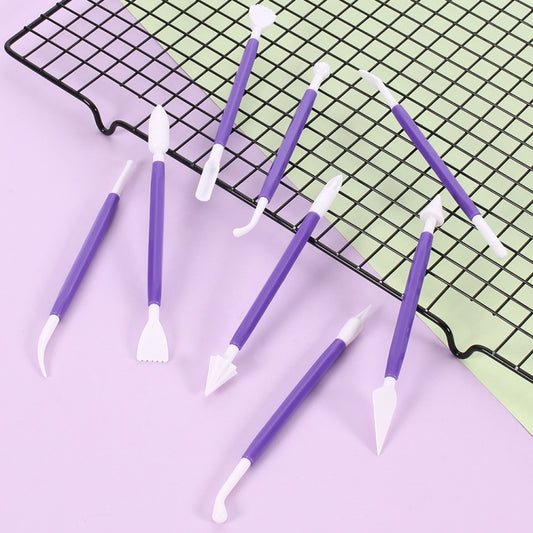 2 Sets Carving Pen Cake Fondant Carving Knife Making Cutting Tool 01030 Purple (OPP Bag Packaging) by buy2fix