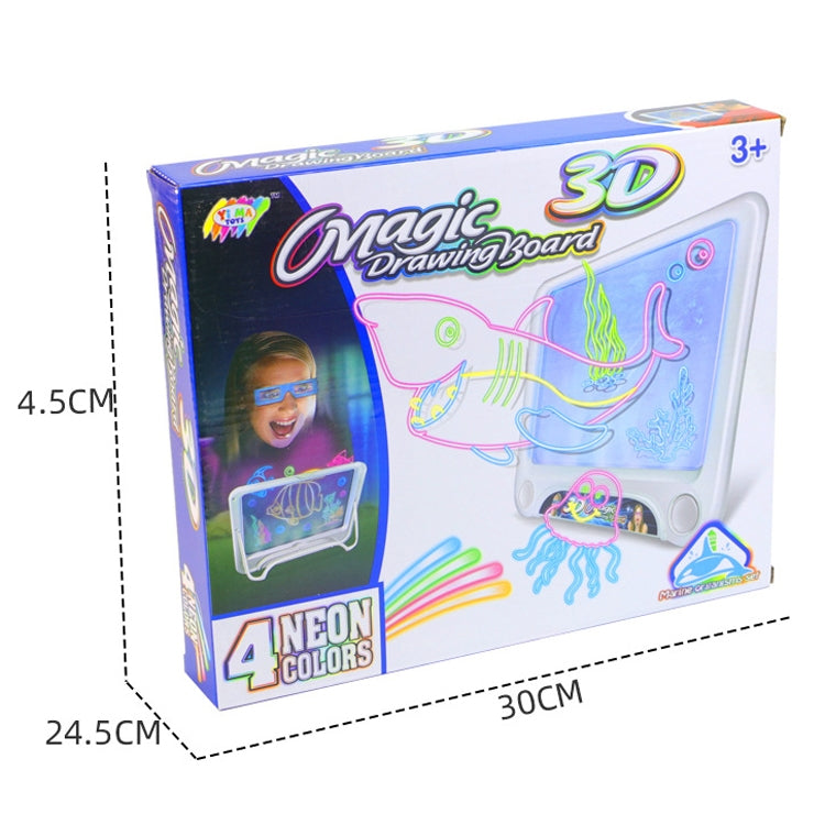 3D Fluorescent Drawing Board Magic Luminous Three-Dimensional Writing Board Graffiti Board Lighting Puzzle Children Drawing Board,Style: Drawing Screen (Dinosaur Version) by buy2fix