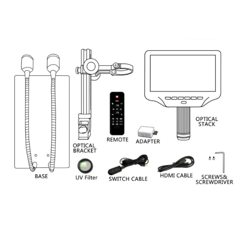7 Inch 3D Digital Microscope Industrial Overhaul, Watch And Jewelry Appraiser(EU Plug) by buy2fix