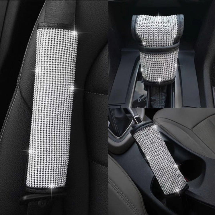 2 PCS Car Diamond-Studded Interior Products Personalized Protective Sleeve Parking Space Pull Cover by buy2fix