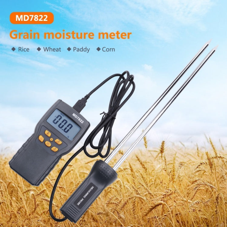 MD7822 Smart Grain Moisture Tester Ultra-Long Probe Digital Moisture Meter by buy2fix