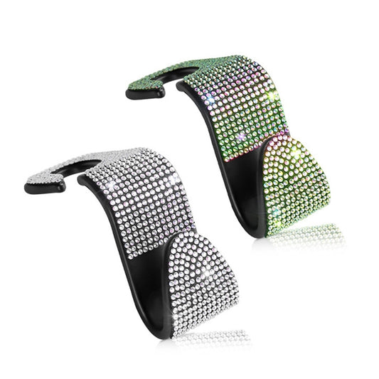 3 PCS Car Rear Seat Hooks Car Seats Multi-Function Diamond-Studded Hooks, Colour: White Diamond by buy2fix