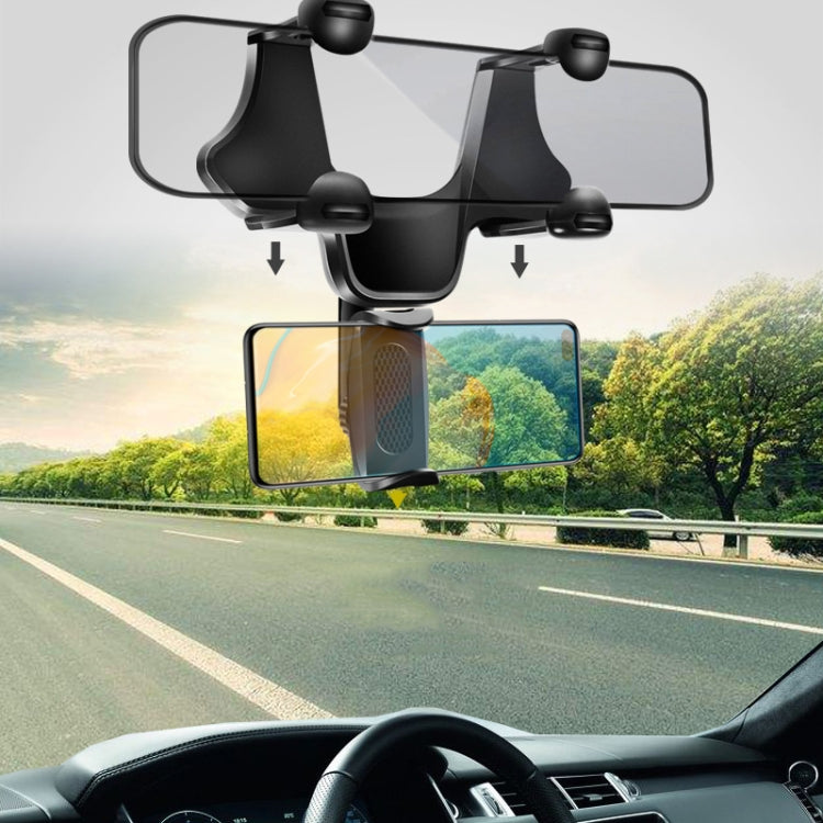 Car Rearview Mobile Phone Bracket Car Post Mirror Universal Navigation Bracket Driving Recorder Car Clip by buy2fix