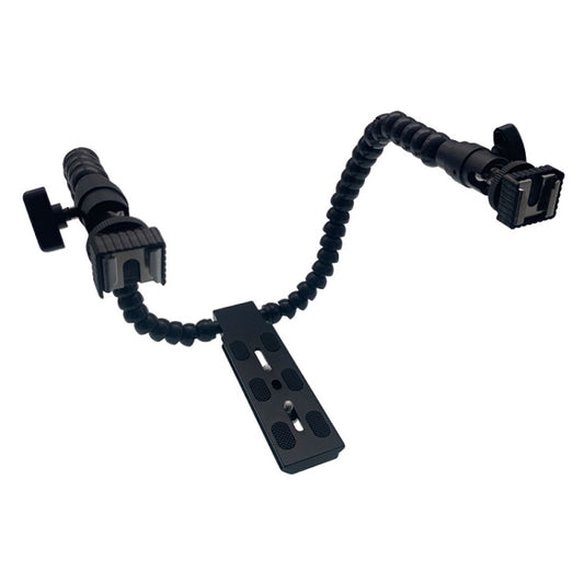 Flexible Dual Arm Hot Shoe Flash Bracket Mount Holder Bracket by buy2fix