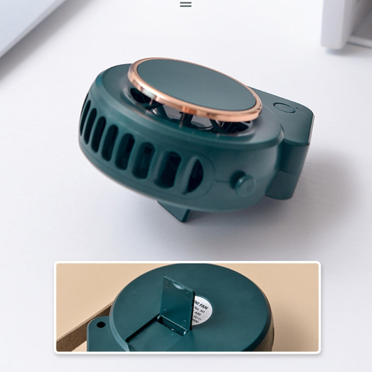 H3 Mini Lazy USB Hanging Neck Fan Student Outdoor Leafless Triangle Fan(Military Green) by buy2fix