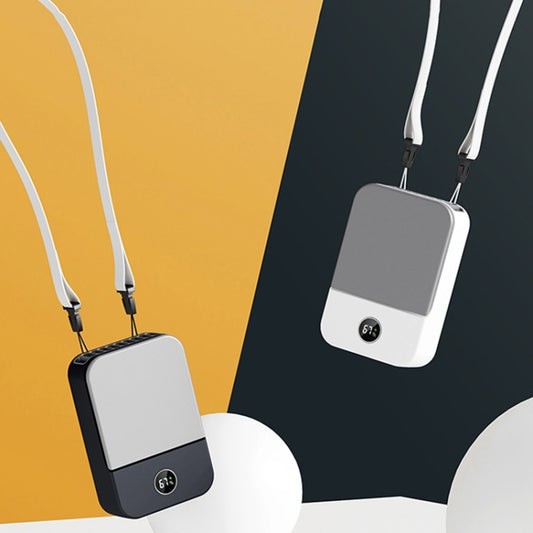 DQ205 Summer Mini Hanging Neck Fan USB Portable Student Silent High Wind Bladeless Fan(White) by buy2fix