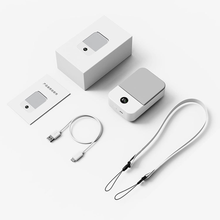 DQ205 Summer Mini Hanging Neck Fan USB Portable Student Silent High Wind Bladeless Fan(White) by buy2fix