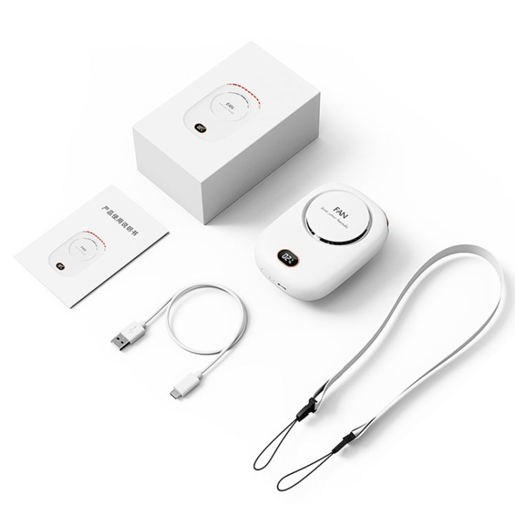 DQ203 Lazy Hanging Neck Fan USB Mini Desktop Large Wind Fan(White) by buy2fix