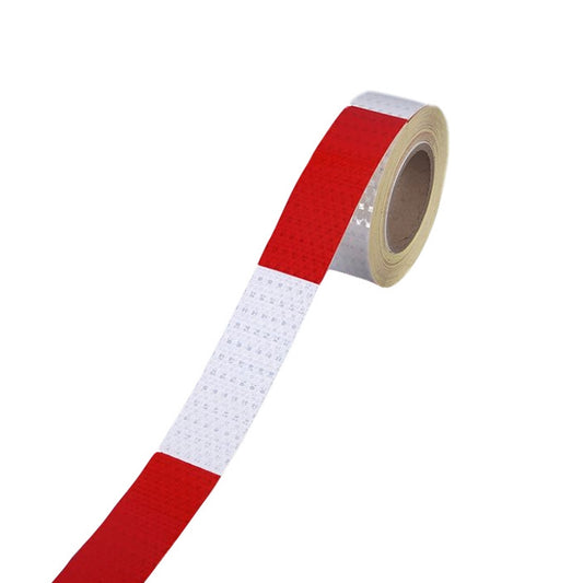 Red And White Car Reflective Film Annual Inspection Of The Car Body Stickers Road Reflective Barlights, Specification: Single Chip (100 PCS) by buy2fix