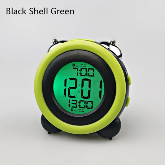 0705 Big Volume Simple Three-Dimensional LED Alarm Clock Mute Luminous Electronic Clock(Black Shell Green) by buy2fix