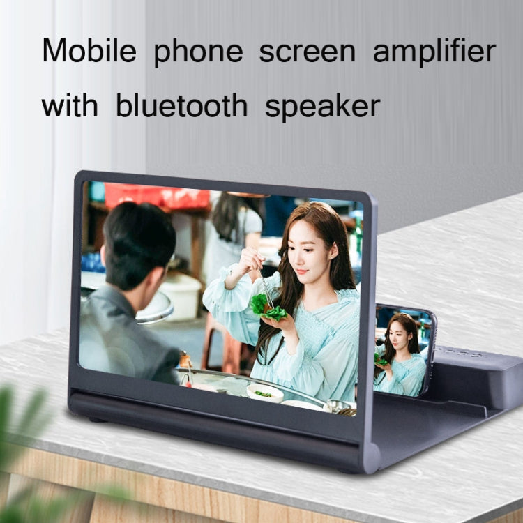 3D High-Definition Mobile Phone Screen Amplifier With Bluetooth Speaker Desktop Stand(Black) by buy2fix