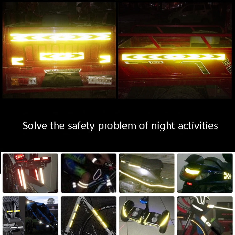 PVC Crystal Color Arrow Reflective Film Truck Honeycomb Guidelines Warning Tape Stickers 5cm x 25m(Yellow Black) by buy2fix