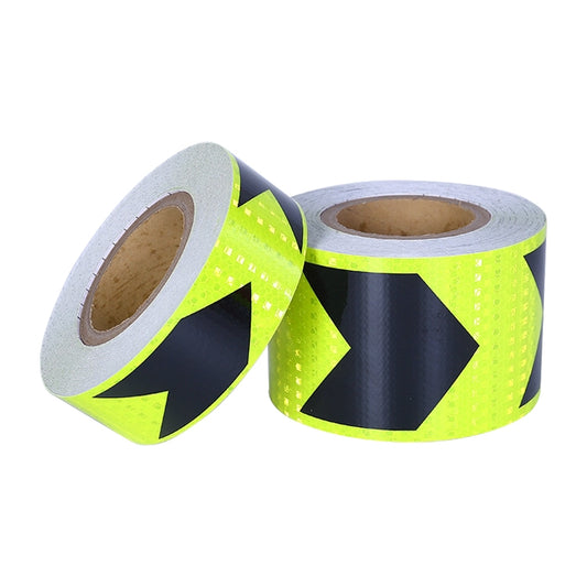 2 PCS Fluorescent Yellow Black Arrow Truck Sign Sticker Corridor Reflective Floor Stickers, Specification: 5cm x 20m by buy2fix