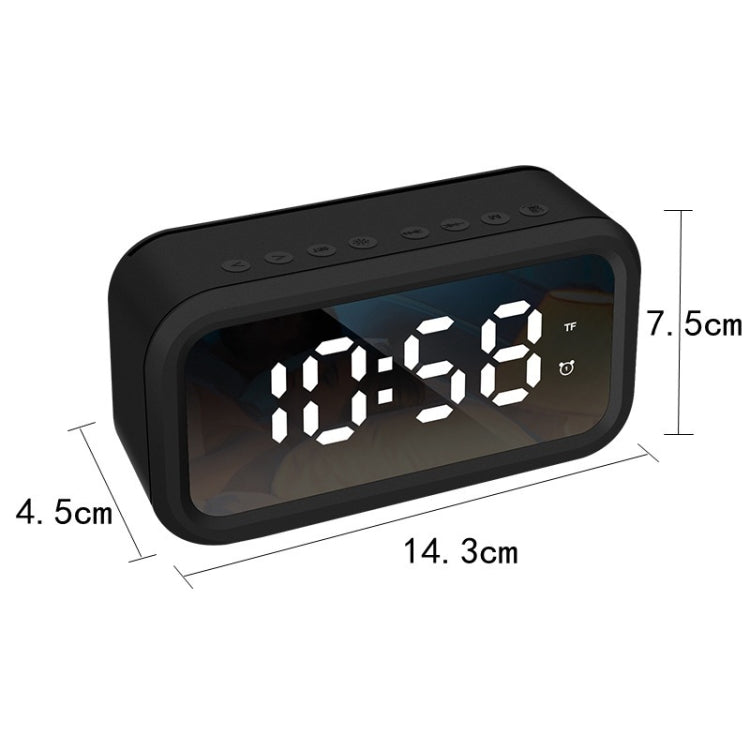 FY101 Charging Bluetooth Speaker Radio Alarm Mirror Electronic Clock(White) by buy2fix