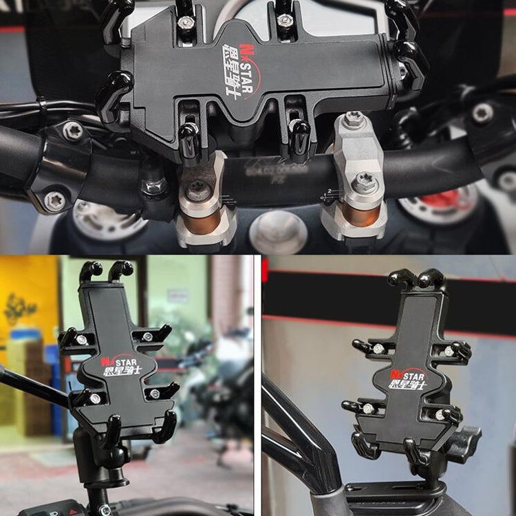 N-STAR NJN001 Motorcycle Bicycle Compatible Mobile Phone Bracket Aluminum Accessories Riding Equipment(With Hollow M8 Ball) by N-STAR