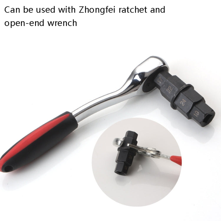 Motorcycle Wheel Axle Disassembly Tool Front Wheel Spindle Removal Wrench Disassembly Sleeve Hex Socket(Black) by buy2fix