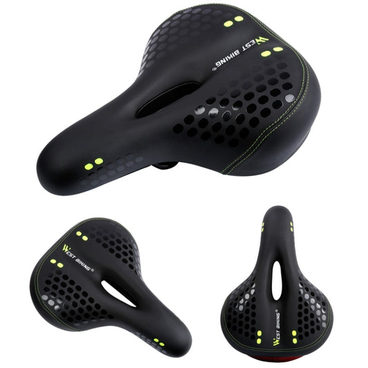 WEST BIKING YP0801083 Bicycle Taillight Thickened Soft And Comfortable Mountain Bike Seat Cushion(Dark Green) by WEST BIKING