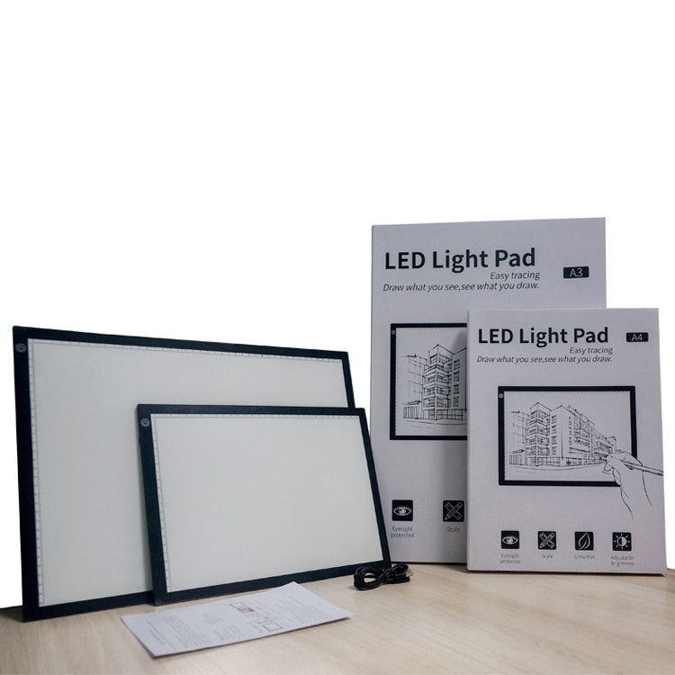 Copy Station Anime Drain Station LED Copy Board With Magnetic Suction Light Board Drawing Plate With USB Cable, Specification: A4 3 Gear Dimming (Black) by buy2fix