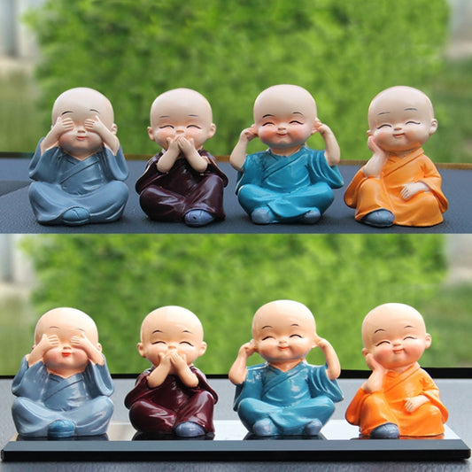 In Car Cute Four Little Monks Ornaments Car Interior Decorations Specification: Not Swing by buy2fix
