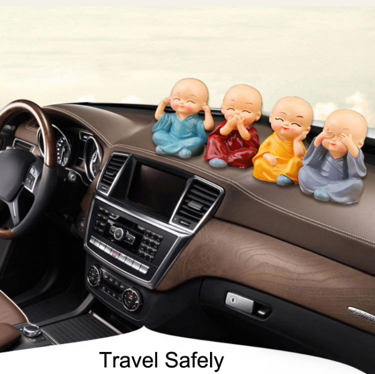 In Car Cute Four Little Monks Ornaments Car Interior Decorations Specification: Not Swing by buy2fix