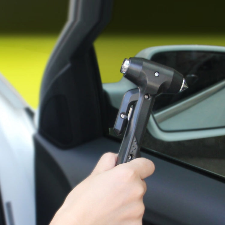 Car Safety Life-Saving Hammer Car Emergency Multifunctional Window Breaker, Colour: Upgraded Black by buy2fix