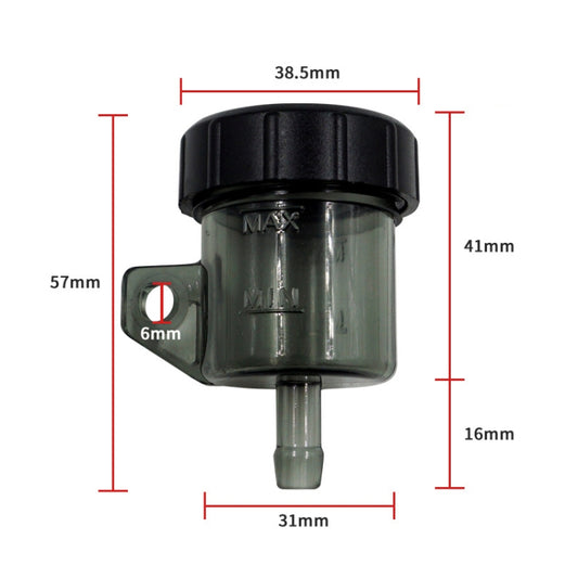 2 PCS Motorcycle Modification Accessories Off-Road Vehicle Large Displacement Straight Pump Transparent Oil Cup Brake Pump Modified Oil Pot(Straight Brown) by buy2fix